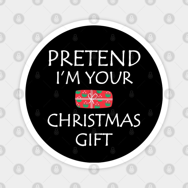 Pretend I'm A Christmas Gift Funny Lazy Costume Magnet by okpinsArtDesign